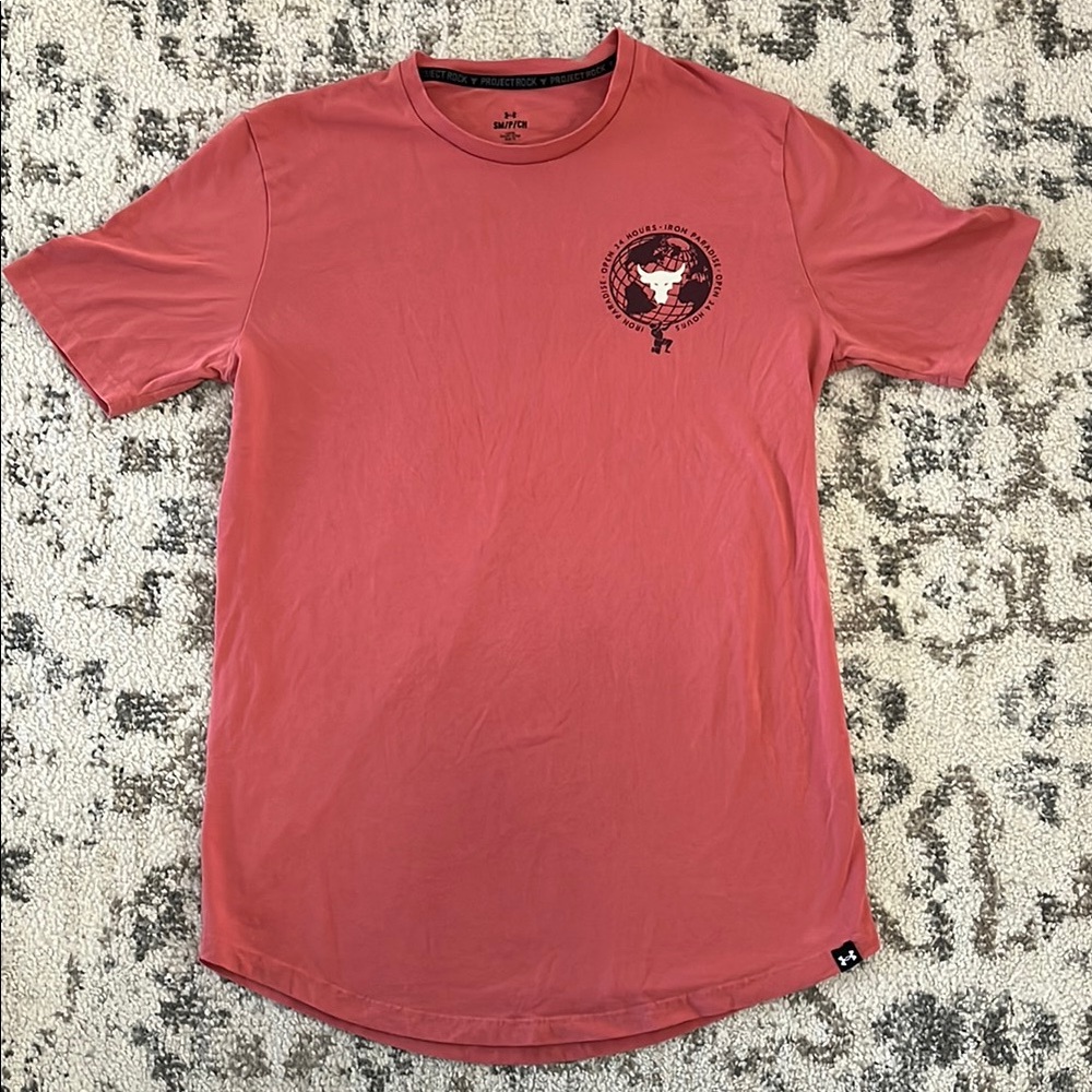 Men’s Under Armour Iron Paradise dark pink t-shirt size small 24 hours